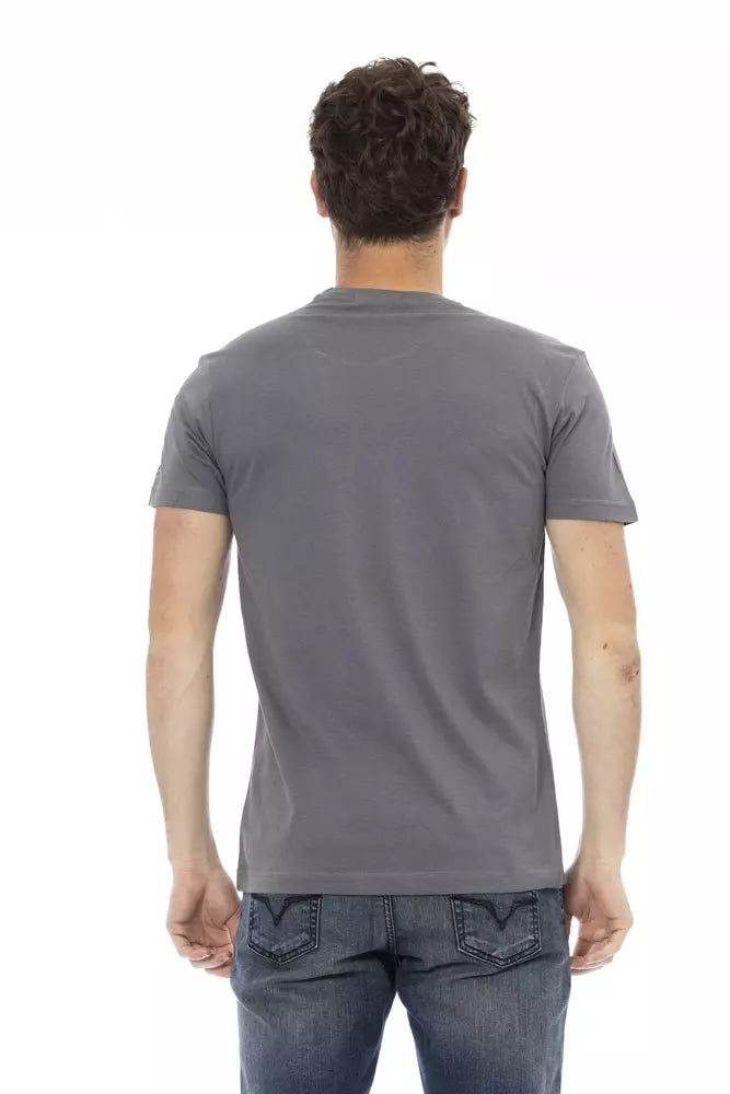 Trussardi Action Gray Cotton Men T-shirt