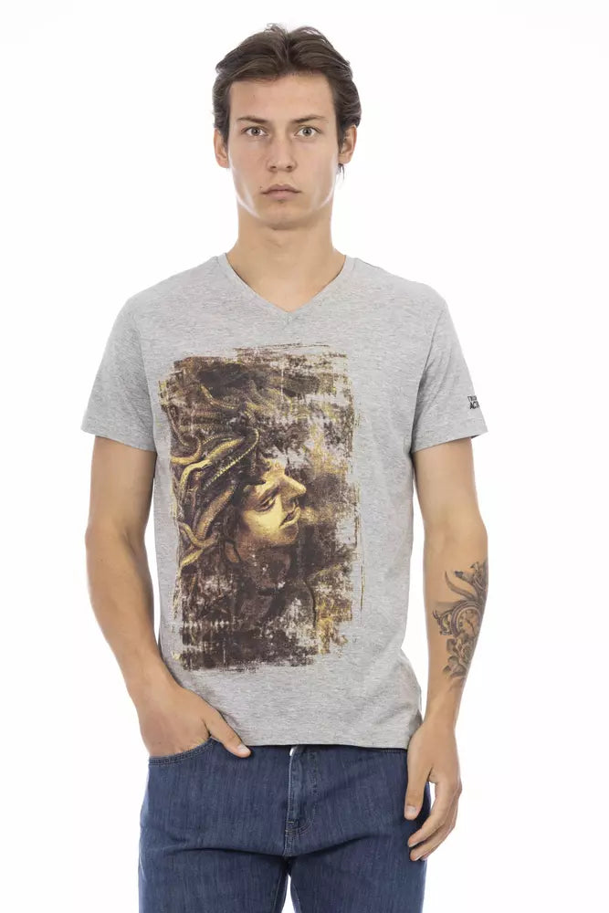 Trussardi Action Gray Cotton Men T-shirt