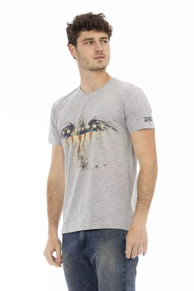 Trussardi Action Gray Cotton Men T-shirt