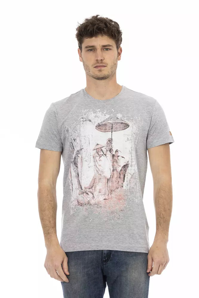 Trussardi Action Gray Cotton Men T-shirt