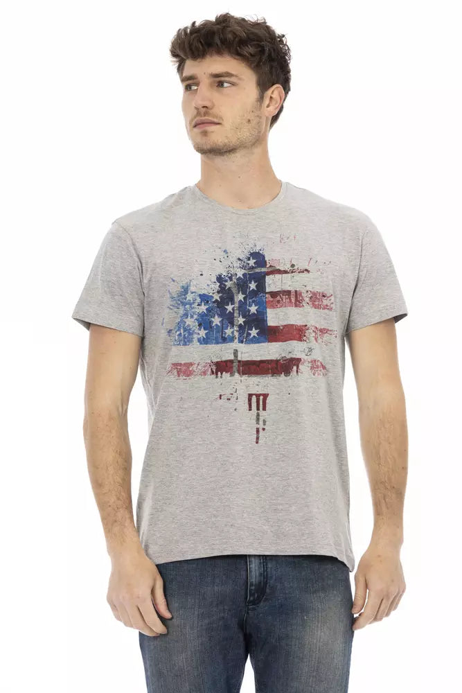 Trussardi Action Gray Cotton Men T-shirt