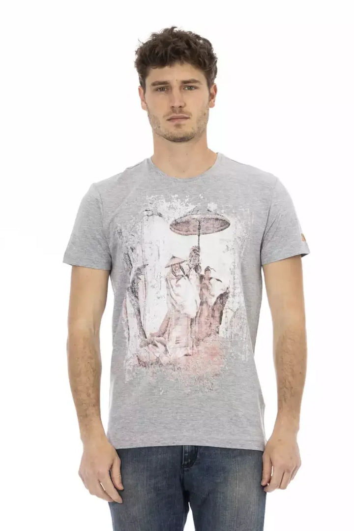 Trussardi Action Gray Cotton Men T-shirt