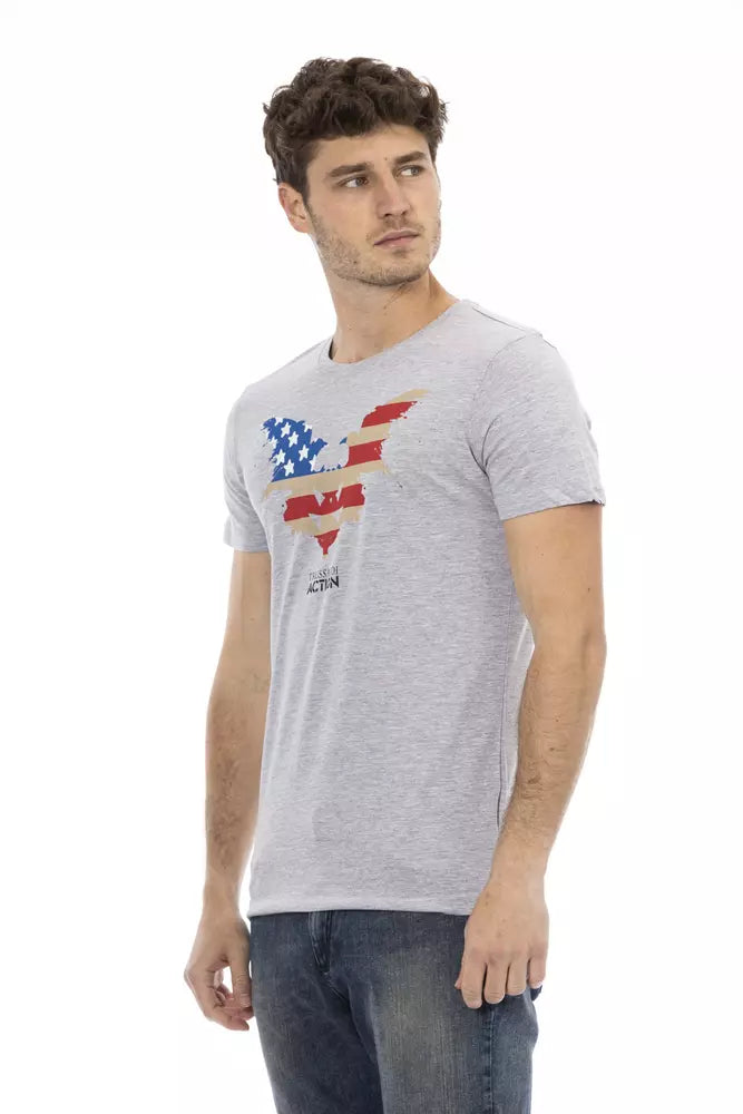 Trussardi Action Gray Cotton Men T-shirt