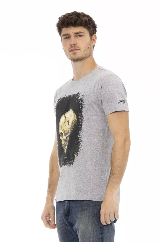 Trussardi Action Gray Cotton Men T-shirt