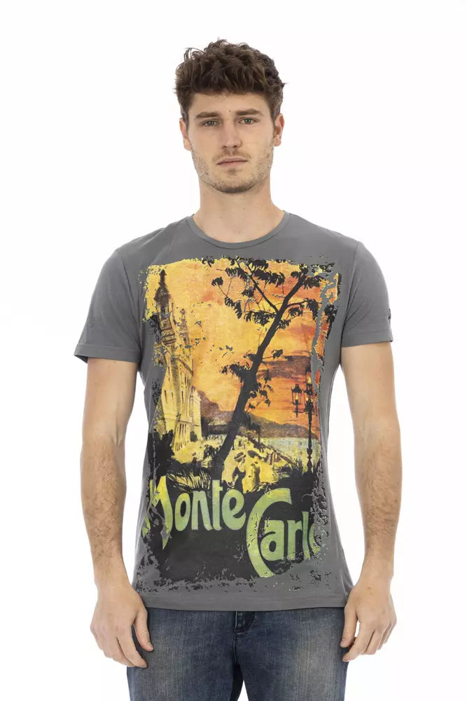 Trussardi Action Gray Cotton Men T-shirt