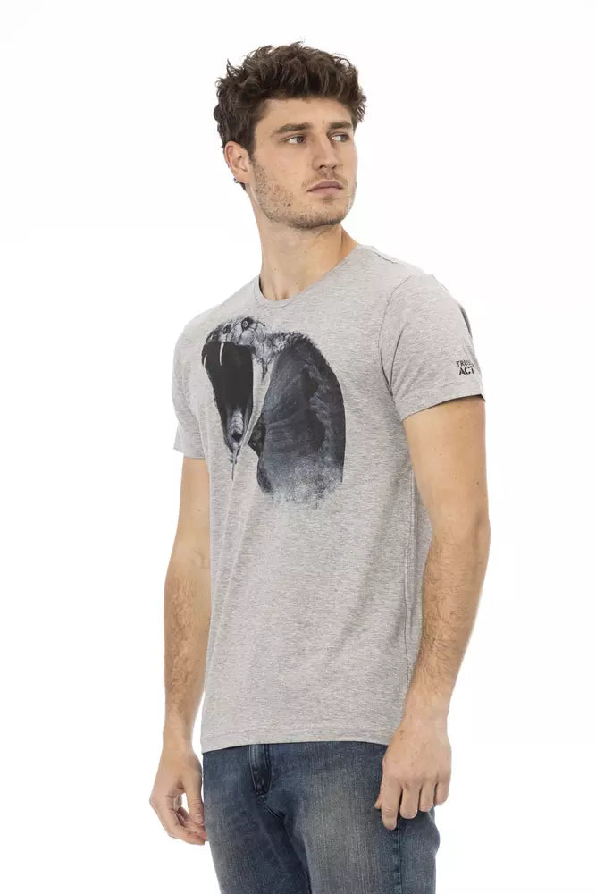 Trussardi Action Gray Cotton Men T-shirt