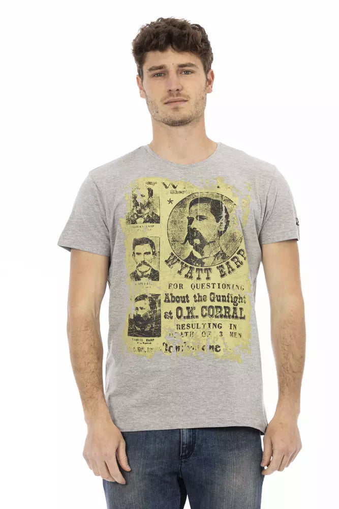 Trussardi Action Gray Cotton Men T-shirt