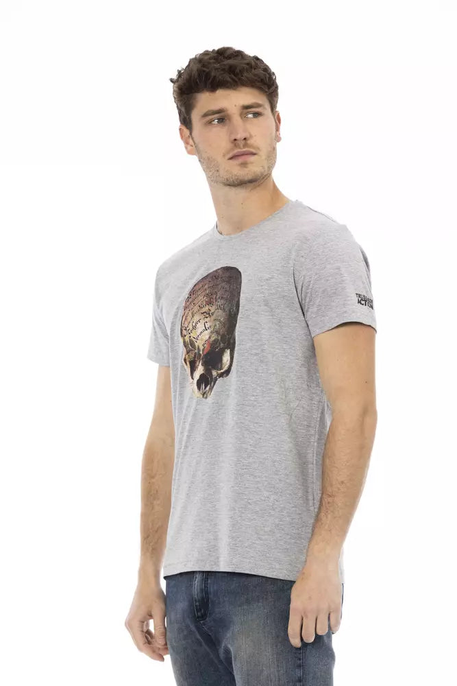 Trussardi Action Gray Cotton Men T-shirt