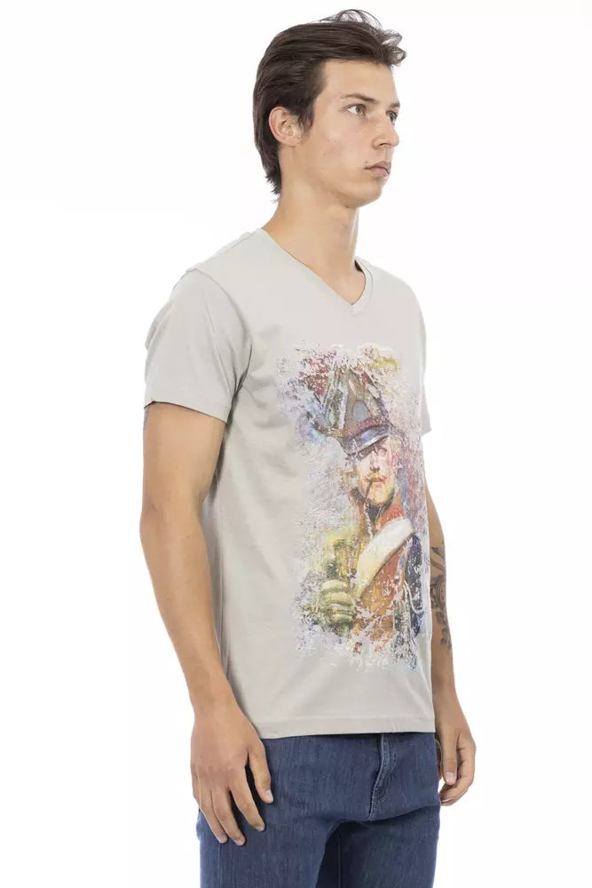 Trussardi Action Gray Cotton Men T-shirt