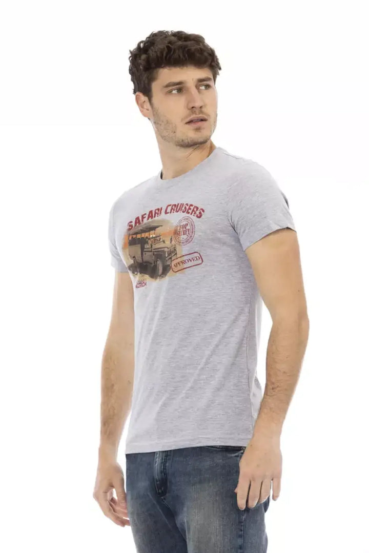 Trussardi Action Gray Cotton Men’s T-Shirt