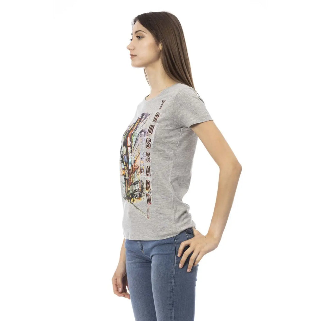 Trussardi Action Gray Cotton Women T-shirt
