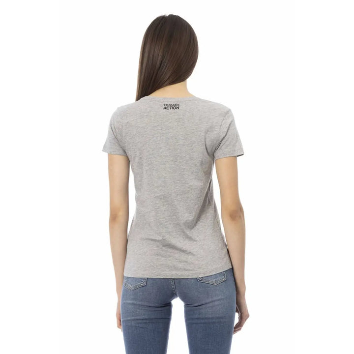 Trussardi Action Gray Cotton Women T-shirt