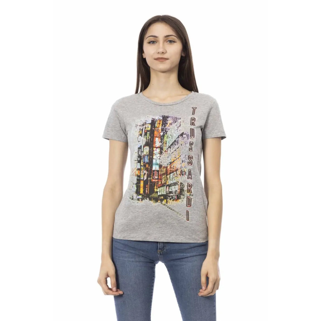 Trussardi Action Gray Cotton Women T-shirt
