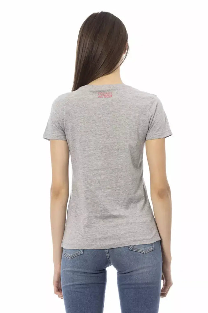 Trussardi Action Gray Cotton Women T-shirt
