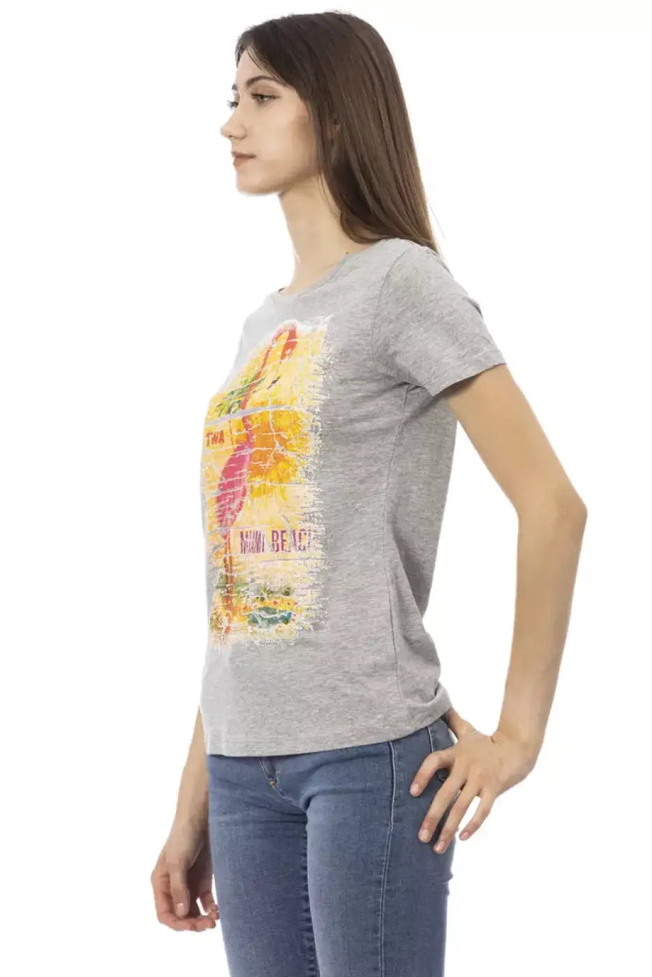 Trussardi Action Gray Cotton Women T-shirt