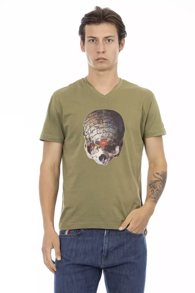 Trussardi Action Green Cotton Men T-shirt