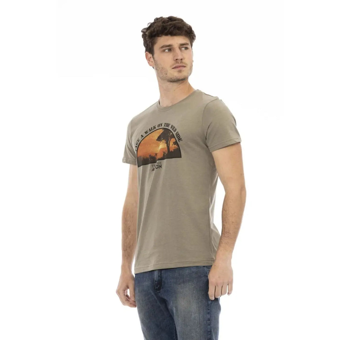 Trussardi Action Green Cotton Men T-shirt