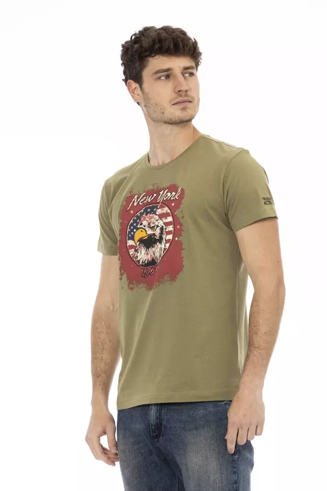 Trussardi Action Green Cotton Men T-shirt