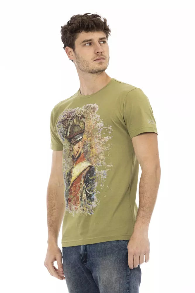 Trussardi Action Green Cotton Men T-shirt