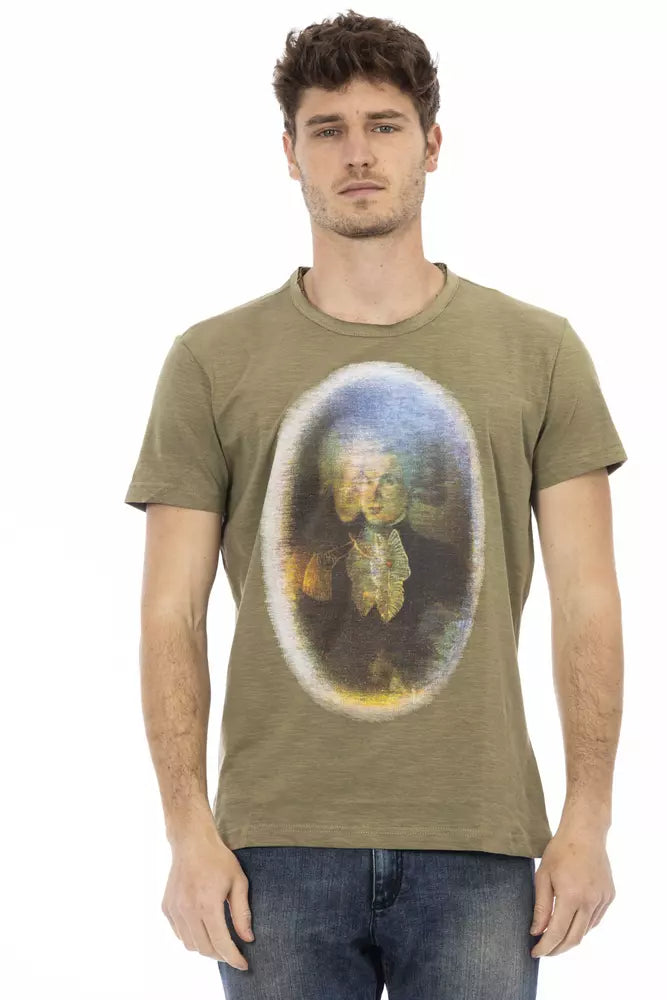 Trussardi Action Green Cotton Men T-shirt