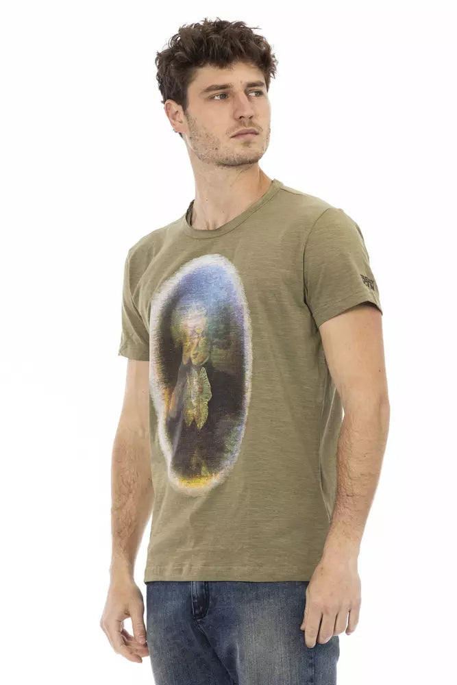 Trussardi Action Green Cotton Men T-shirt