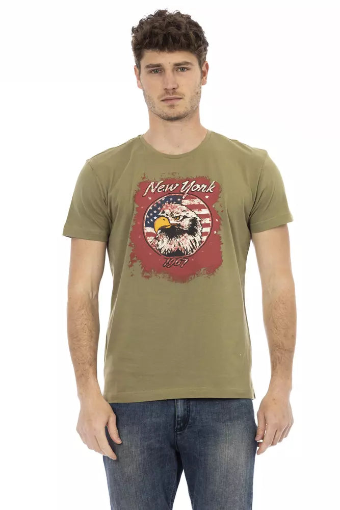 Trussardi Action Green Cotton Men T-shirt