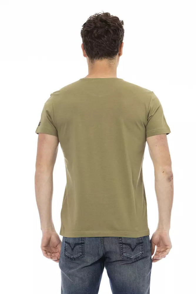 Trussardi Action Green Cotton Men T-shirt