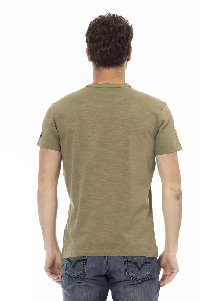 Trussardi Action Green Cotton Men T-shirt