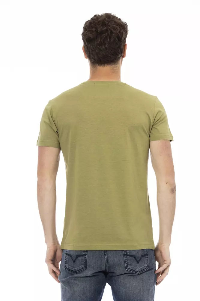Trussardi Action Green Cotton Men T-shirt