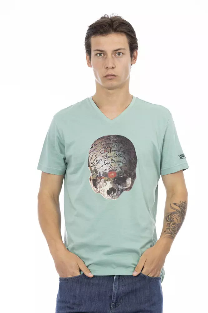 Trussardi Action Green Cotton Men T-shirt