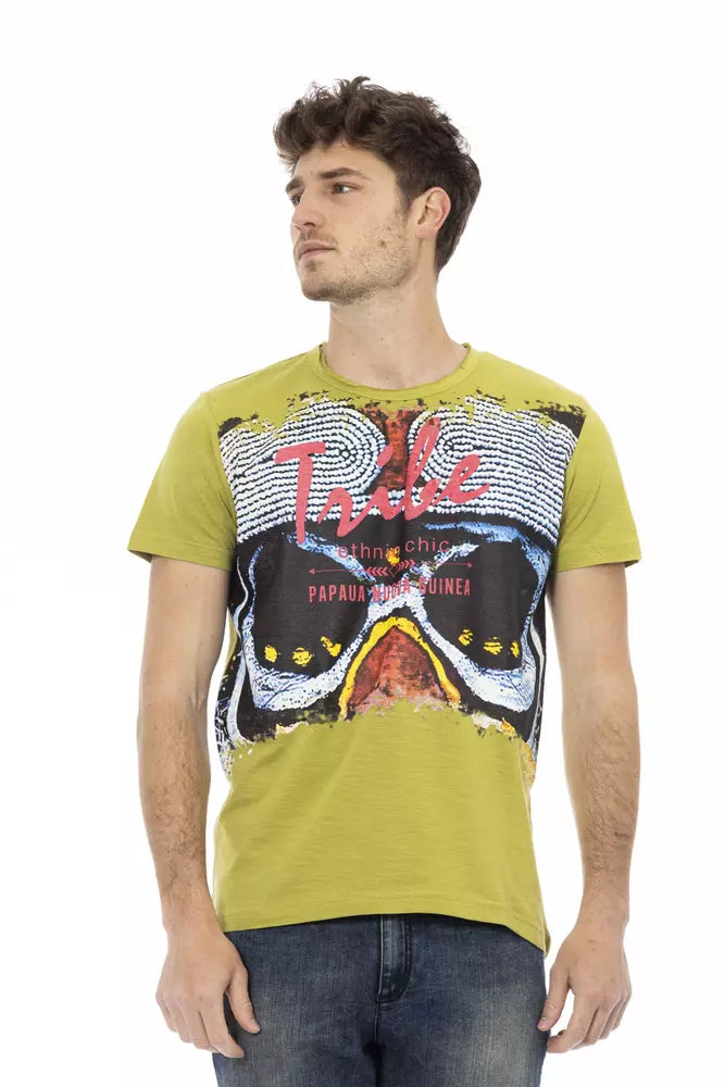 Trussardi Action Green Cotton Men T-shirt