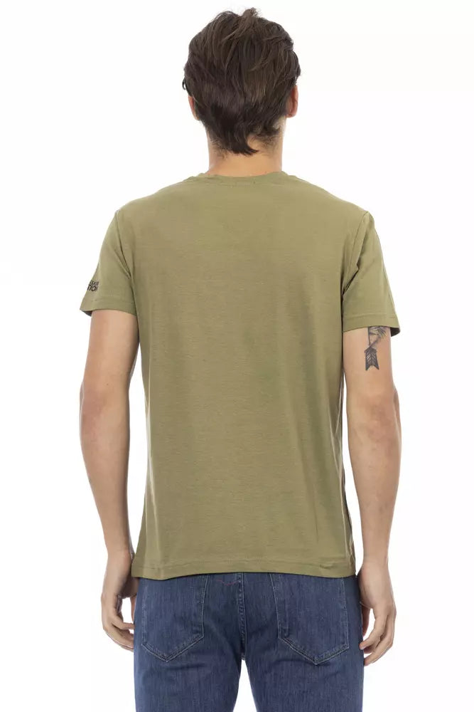 Trussardi Action Green Cotton Men T-shirt