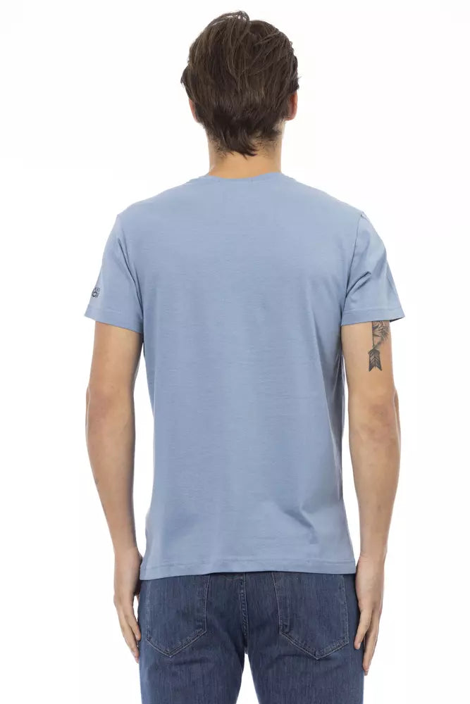 Trussardi Action Light Blue Cotton Men T-shirt