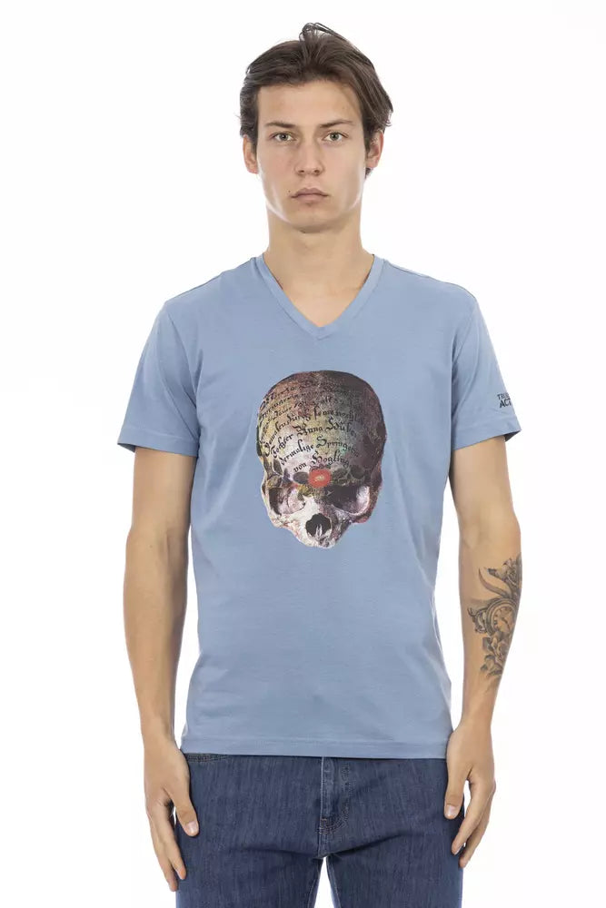 Trussardi Action Light Blue Cotton Men T-shirt