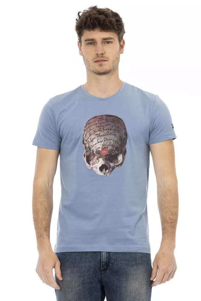 Trussardi Action Light Blue Cotton Men T-shirt
