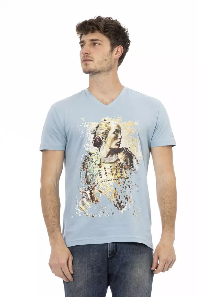Trussardi Action Light Blue Cotton Men T-shirt