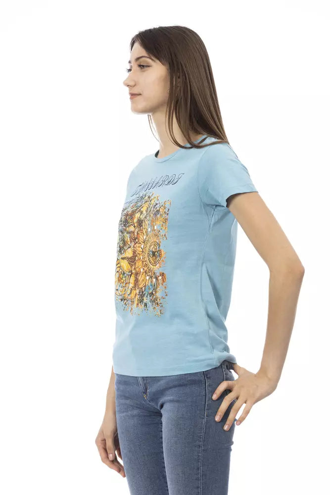 Trussardi Action - Light Blue Cotton Women T-Shirt