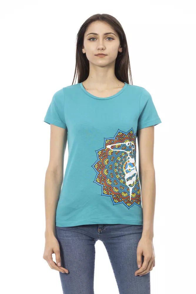 Trussardi Action - Light Blue Cotton Women T-Shirt