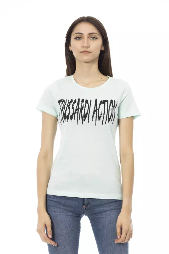 Trussardi Action - Light Blue Cotton Women T-Shirt