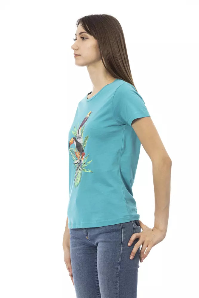 Trussardi Action - Light Blue Cotton Women T-Shirt