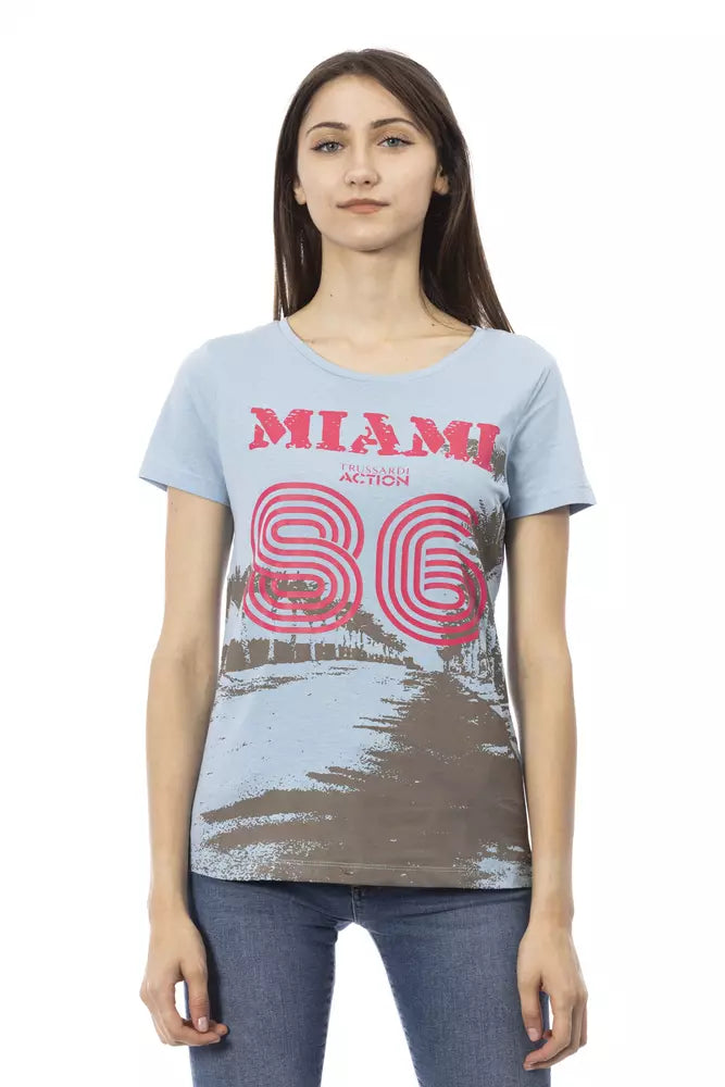 Trussardi Action - Light Blue Cotton Women T-Shirt
