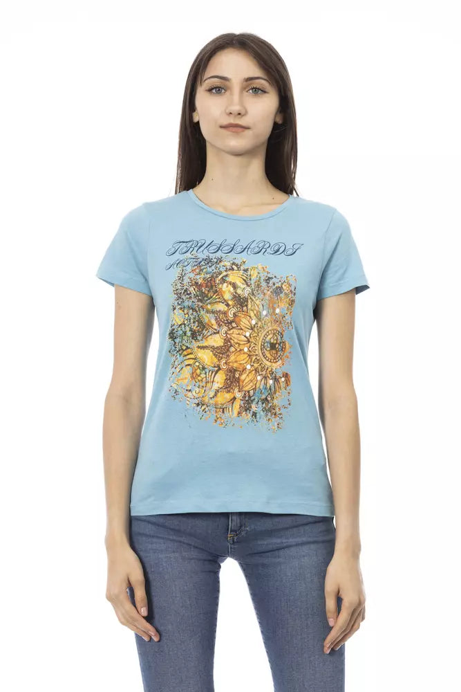 Trussardi Action - Light Blue Cotton Women T-Shirt