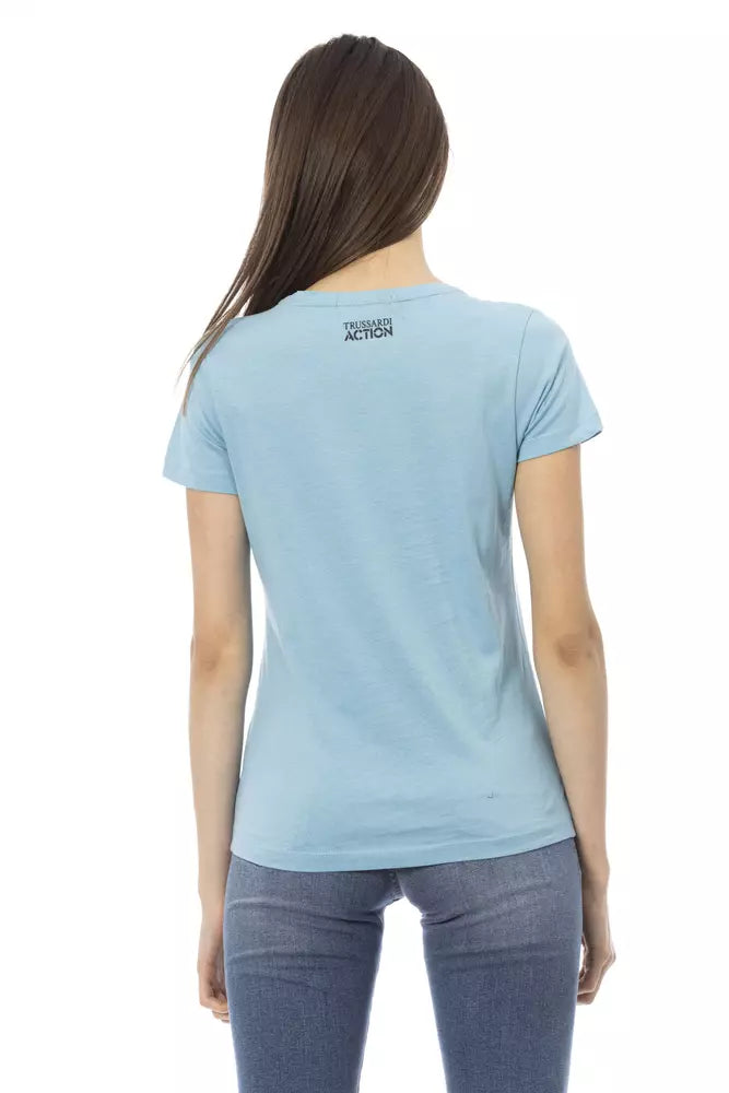 Trussardi Action - Light Blue Cotton Women T-Shirt
