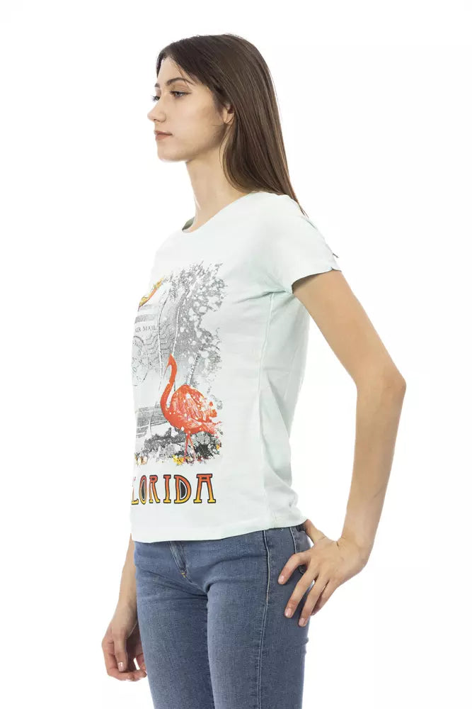 Trussardi Action - Light Blue Cotton Women T-Shirt