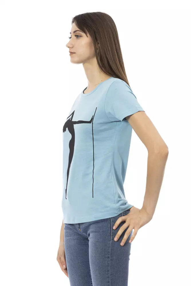 Trussardi Action - Light Blue Cotton Women T-Shirt