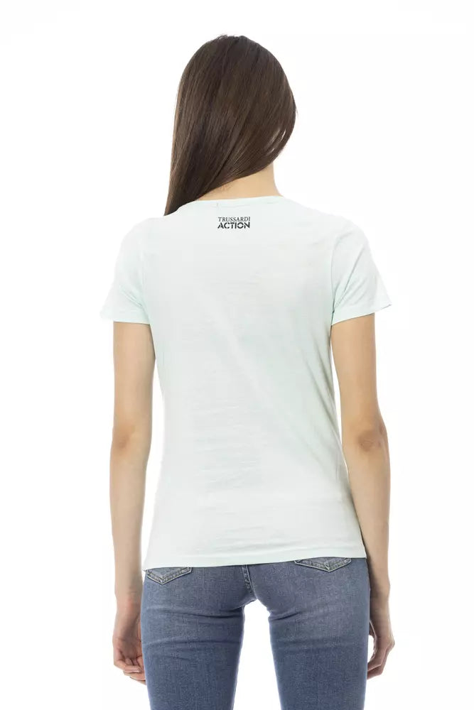 Trussardi Action - Light Blue Cotton Women T-Shirt