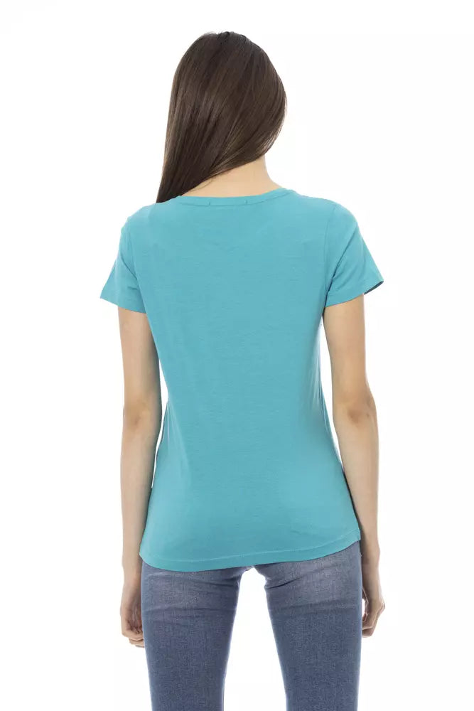 Trussardi Action - Light Blue Cotton Women T-Shirt