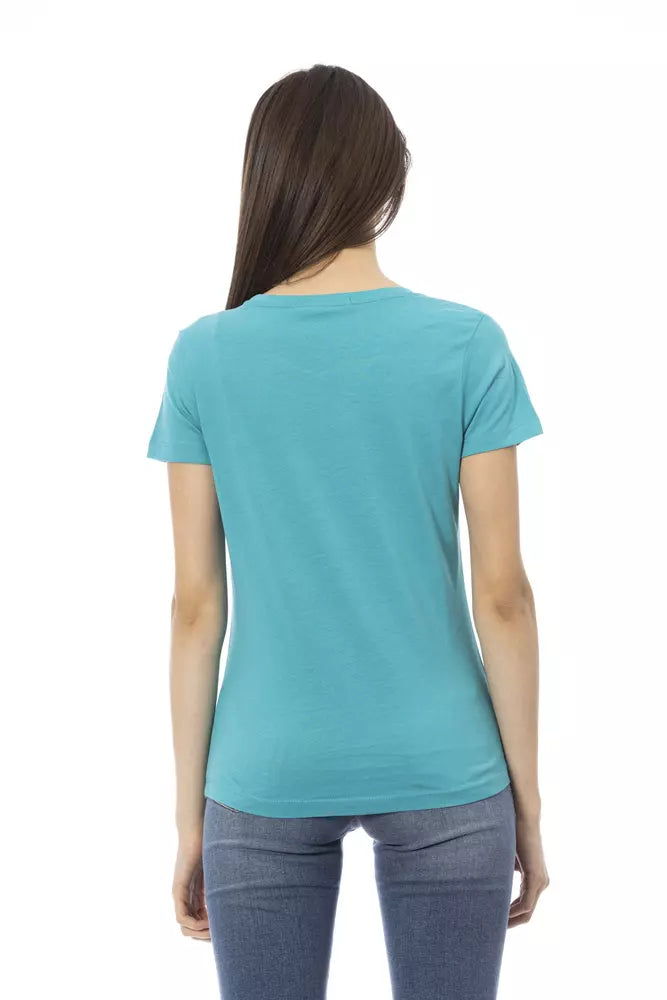 Trussardi Action - Light Blue Cotton Women T-Shirt