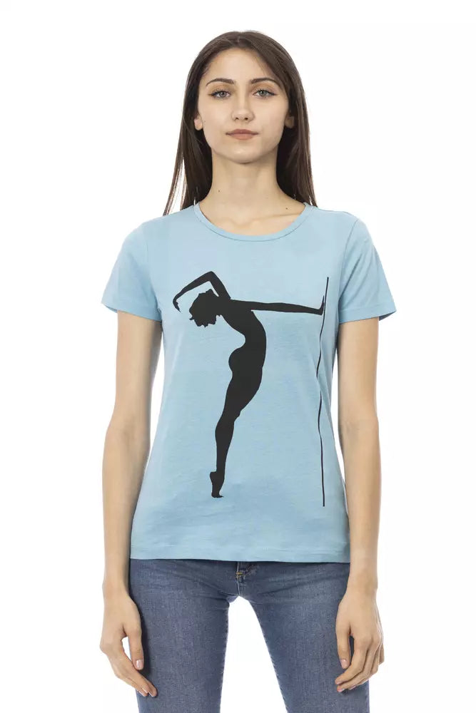 Trussardi Action - Light Blue Cotton Women T-Shirt