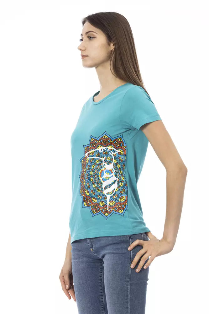 Trussardi Action - Light Blue Cotton Women T-Shirt